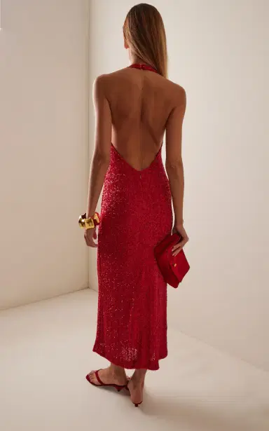 Tove Colette Sequined Midi Halter Dress | Thumbnail 4 Tove Colette Sequined Midi Halter Dress | Thumbnail 4