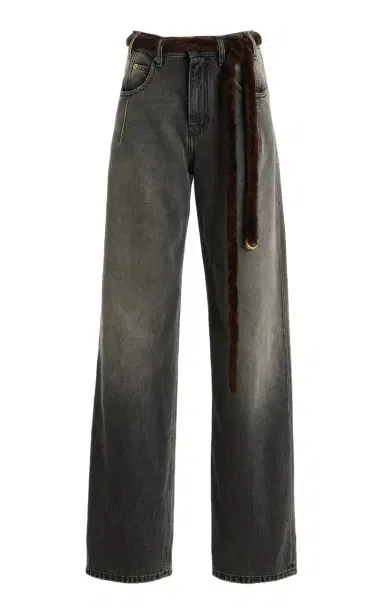 DARKPARK Lu Fur-Trimmed Rigid High-Rise Straight-Leg Jeans | Thumbnail 6 DARKPARK Lu Fur-Trimmed Rigid High-Rise Straight-Leg Jeans | Thumbnail 6