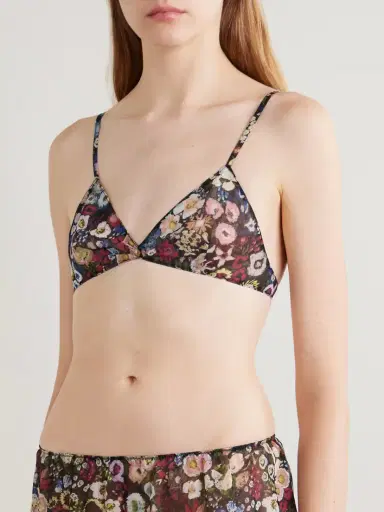 Khaite Talita Floral-print Silk-chiffon Triangle Bra | Thumbnail 2 Khaite Talita Floral-print Silk-chiffon Triangle Bra | Thumbnail 2