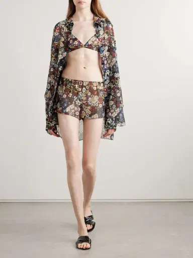 Khaite Talita Floral-print Silk-chiffon Triangle Bra | Thumbnail 3 Khaite Talita Floral-print Silk-chiffon Triangle Bra | Thumbnail 3