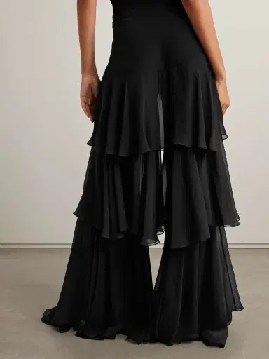 Sharon Wauchob Tiered Silk-chiffon Wide-leg Pants | Thumbnail 3 Sharon Wauchob Tiered Silk-chiffon Wide-leg Pants | Thumbnail 3
