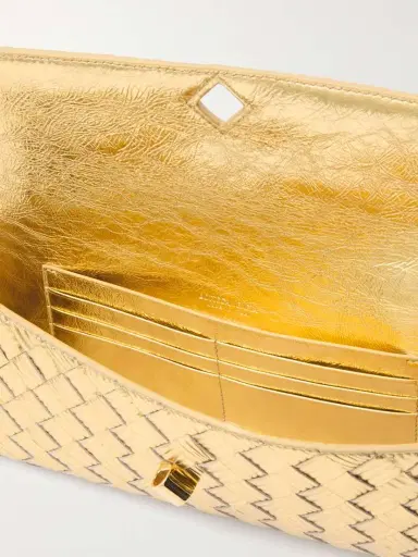 Bottega Veneta Long Andiamo Intrecciato Metallic Leather Clutch | Thumbnail 5 Bottega Veneta Long Andiamo Intrecciato Metallic Leather Clutch | Thumbnail 5