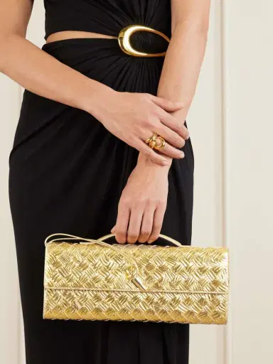 Bottega Veneta Long Andiamo Intrecciato Metallic Leather Clutch | Thumbnail 6 Bottega Veneta Long Andiamo Intrecciato Metallic Leather Clutch | Thumbnail 6