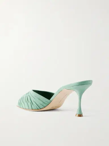 Manolo Blahnik Pirua 70 Suede Mules | Thumbnail 3 Manolo Blahnik Pirua 70 Suede Mules | Thumbnail 3
