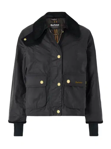 Barbour Cropped Corduroy-trimmed Waxed Cotton Jacket | Thumbnail 1 Barbour Cropped Corduroy-trimmed Waxed Cotton Jacket | Thumbnail 1