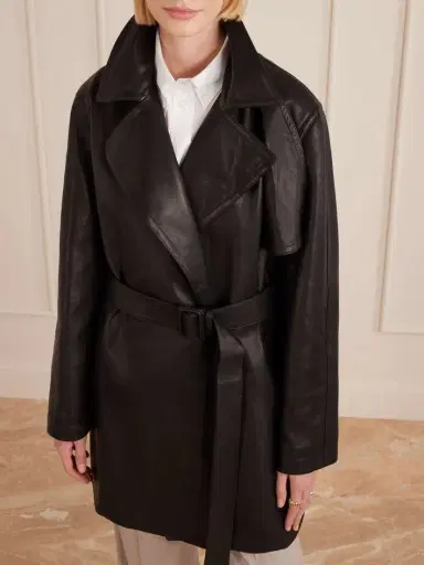 The Row Siempra Belted Leather Trench Coat | Thumbnail 3 The Row Siempra Belted Leather Trench Coat | Thumbnail 3