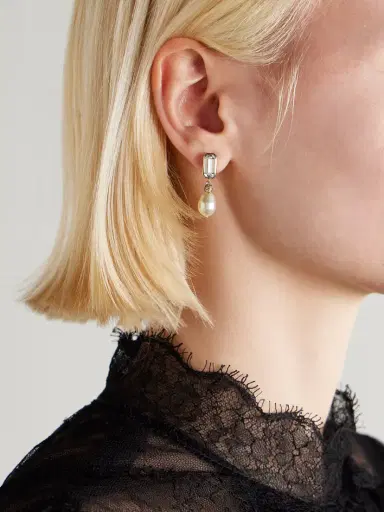 McQueen Skull Gold-tone, Crystal And Pearl-like Earrings | Thumbnail 2 McQueen Skull Gold-tone, Crystal And Pearl-like Earrings | Thumbnail 2