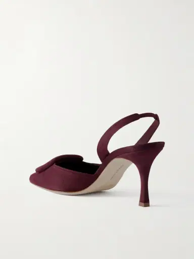 Manolo Blahnik Maysli 70 Buckled Suede Slingback Pumps | Thumbnail 3 Manolo Blahnik Maysli 70 Buckled Suede Slingback Pumps | Thumbnail 3