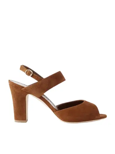 Manolo Blahnik Khiko 90 Suede Slingback Sandals | Thumbnail 1 Manolo Blahnik Khiko 90 Suede Slingback Sandals | Thumbnail 1