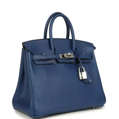 HERMÈS Pre-owned Hermes Birkin 25 Bleu Saphir Swift Palladium Hardware | Thumbnail 2 HERMÈS Pre-owned Hermes Birkin 25 Bleu Saphir Swift Palladium Hardware | Thumbnail 2