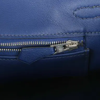 HERMÈS Pre-owned Hermes Birkin 25 Bleu Saphir Swift Palladium Hardware | Thumbnail 8 HERMÈS Pre-owned Hermes Birkin 25 Bleu Saphir Swift Palladium Hardware | Thumbnail 8