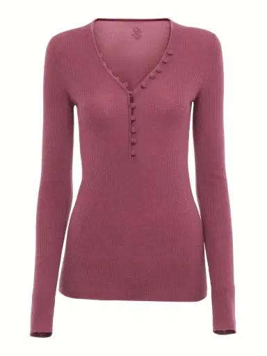 Chloé Merino Wool Knit Henley Shirt | Thumbnail 1 Chloé Merino Wool Knit Henley Shirt | Thumbnail 1