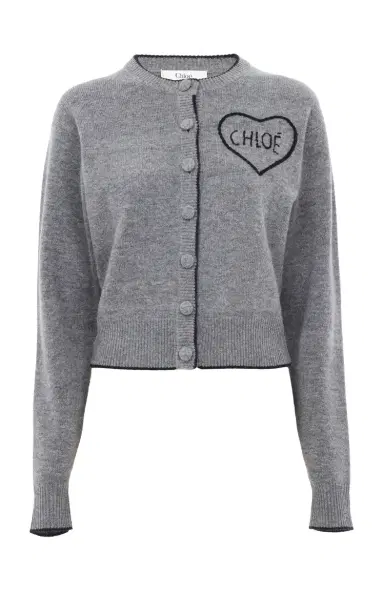 Chloé Cashmere-Wool Logo-Detailed Ribbed Knit Cardigans | Thumbnail 3 Chloé Cashmere-Wool Logo-Detailed Ribbed Knit Cardigans | Thumbnail 3