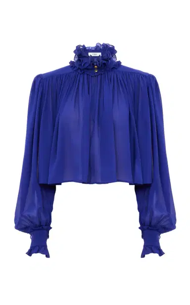 Chloé Draped Silk Georgette Top | Thumbnail 3 Chloé Draped Silk Georgette Top | Thumbnail 3