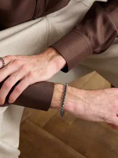 David Yurman Armory Sterling Silver Diamond Bracelet - Men | Thumbnail 2 David Yurman Armory Sterling Silver Diamond Bracelet - Men | Thumbnail 2