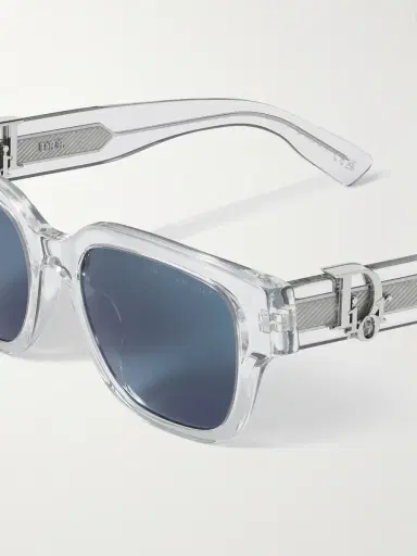 DIOR Eyewear Dior Oblique S1I Transparent Square Acetate Sunglasses - Men | Thumbnail 3 DIOR Eyewear Dior Oblique S1I Transparent Square Acetate Sunglasses - Men | Thumbnail 3