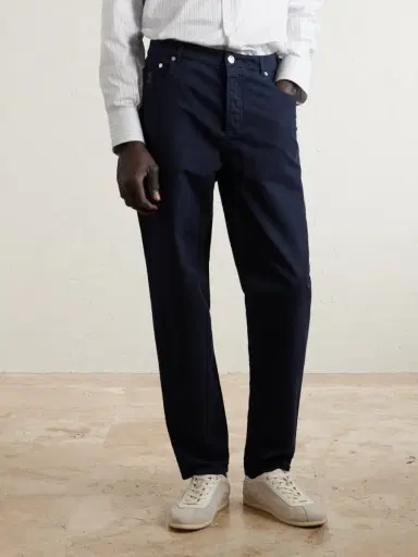 Brunello Cucinelli Logo- Embroidered Straight-Leg Cotton-Twill Trousers - Men | Thumbnail 3 Brunello Cucinelli Logo- Embroidered Straight-Leg Cotton-Twill Trousers - Men | Thumbnail 3