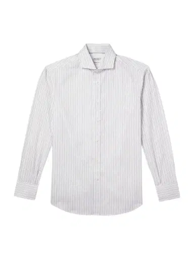 Brunello Cucinelli Striped Cotton-Poplin Shirt - Men | Thumbnail 1 Brunello Cucinelli Striped Cotton-Poplin Shirt - Men | Thumbnail 1
