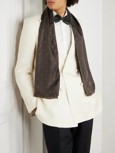 Favourbrook Polka-Dot Silk-Twill Scarf - Men | Thumbnail 2 Favourbrook Polka-Dot Silk-Twill Scarf - Men | Thumbnail 2