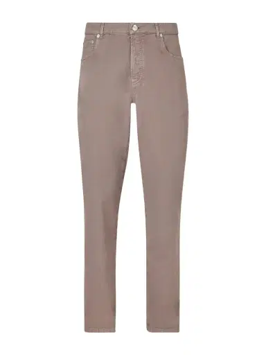 Brunello Cucinelli Logo-Embroidered Straight-Leg Cotton-Twill Trousers - Men | Thumbnail 1 Brunello Cucinelli Logo-Embroidered Straight-Leg Cotton-Twill Trousers - Men | Thumbnail 1