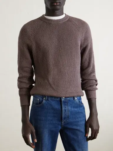 Brunello Cucinelli Ribbed Cotton Sweater - Men | Thumbnail 3 Brunello Cucinelli Ribbed Cotton Sweater - Men | Thumbnail 3
