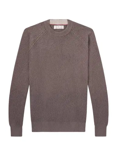 Brunello Cucinelli Ribbed Cotton Sweater - Men | Thumbnail 1 Brunello Cucinelli Ribbed Cotton Sweater - Men | Thumbnail 1