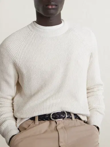Brunello Cucinelli Ribbed Cotton Sweater - Men | Thumbnail 4 Brunello Cucinelli Ribbed Cotton Sweater - Men | Thumbnail 4