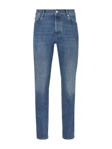 Brunello Cucinelli Slim-Fit Straight-Leg Logo-Embroidered Jeans - Men | Thumbnail 1 Brunello Cucinelli Slim-Fit Straight-Leg Logo-Embroidered Jeans - Men | Thumbnail 1