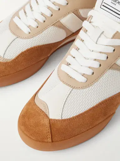 Chloé Kick Leather And Suede-trimmed Mesh Sneakers | Thumbnail 4 Chloé Kick Leather And Suede-trimmed Mesh Sneakers | Thumbnail 4