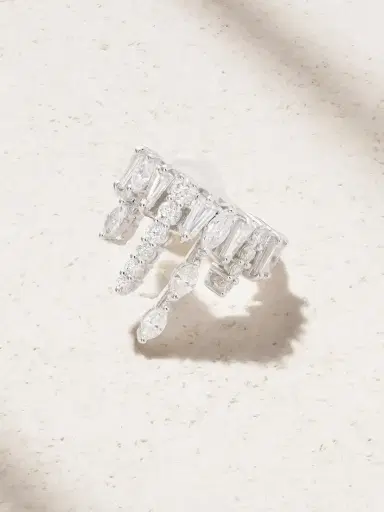 YEPREM 18-karat White Gold Diamond Ear Cuff | Thumbnail 1 YEPREM 18-karat White Gold Diamond Ear Cuff | Thumbnail 1