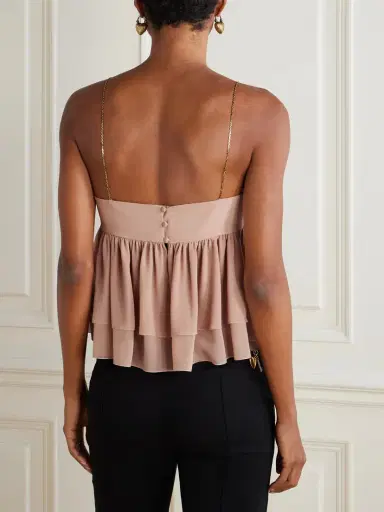 Chloé Embellished Organic Silk-mousseline Camisole | Thumbnail 3 Chloé Embellished Organic Silk-mousseline Camisole | Thumbnail 3