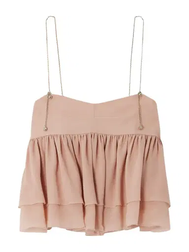 Chloé Embellished Organic Silk-mousseline Camisole | Thumbnail 1 Chloé Embellished Organic Silk-mousseline Camisole | Thumbnail 1