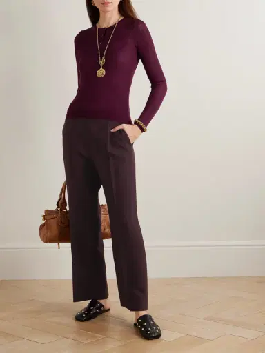 Chloé Wool-crepe Straight-leg Pants | Thumbnail 2 Chloé Wool-crepe Straight-leg Pants | Thumbnail 2