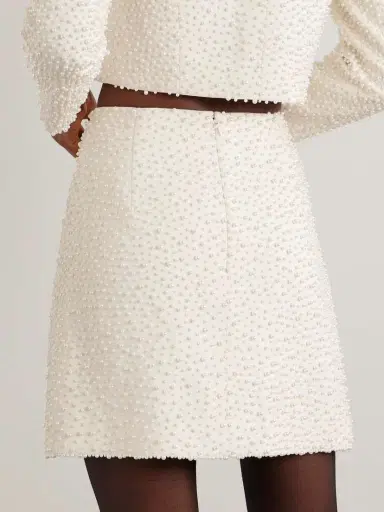 Carolina Herrera Embellished Wool-blend Crepe Mini Skirt | Thumbnail 3 Carolina Herrera Embellished Wool-blend Crepe Mini Skirt | Thumbnail 3