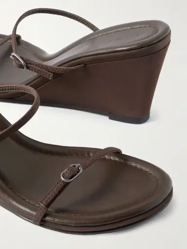 St. Agni Petit Belt Recycled-satin Wedge Sandals | Thumbnail 4 St. Agni Petit Belt Recycled-satin Wedge Sandals | Thumbnail 4