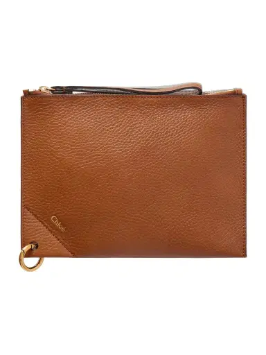 Chloé Embellished Textured-leather Pouch | Thumbnail 1 Chloé Embellished Textured-leather Pouch | Thumbnail 1