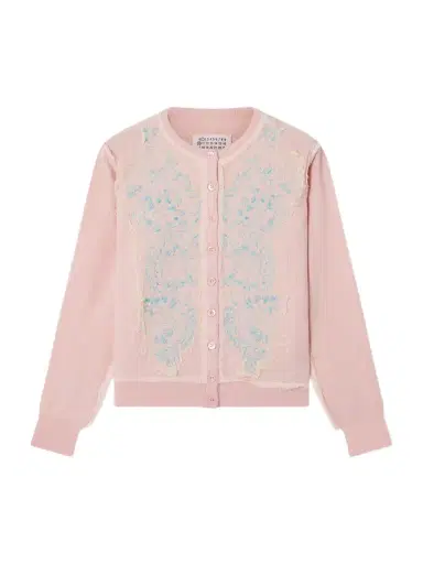 Maison Margiela Embroidered Mesh-trimmed Wool Cardigan | Thumbnail 1 Maison Margiela Embroidered Mesh-trimmed Wool Cardigan | Thumbnail 1