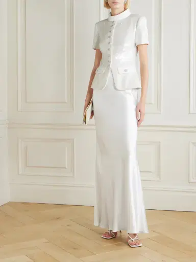 Self-Portrait Embellished Satin Maxi Dress | Thumbnail 2 Self-Portrait Embellished Satin Maxi Dress | Thumbnail 2