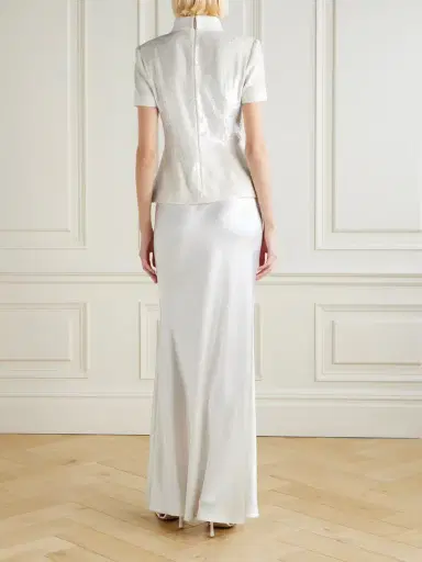 Self-Portrait Embellished Satin Maxi Dress | Thumbnail 3 Self-Portrait Embellished Satin Maxi Dress | Thumbnail 3