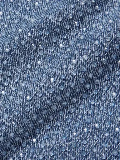 Self-Portrait Cropped Crystal-embellished Denim Top | Thumbnail 4 Self-Portrait Cropped Crystal-embellished Denim Top | Thumbnail 4