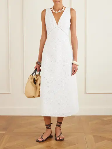 Faithfull Maya Broderie Anglaise Midi Dress | Thumbnail 2 Faithfull Maya Broderie Anglaise Midi Dress | Thumbnail 2