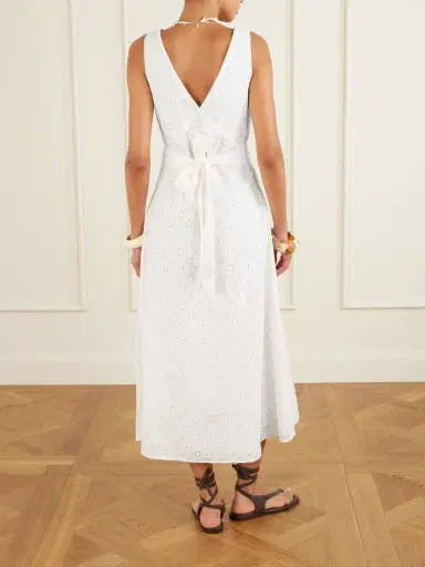 Faithfull Maya Broderie Anglaise Midi Dress | Thumbnail 3 Faithfull Maya Broderie Anglaise Midi Dress | Thumbnail 3