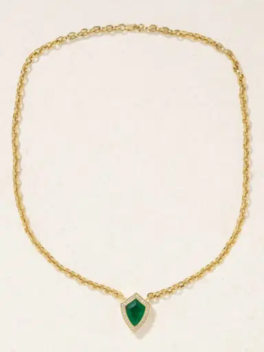 KOLOURS JEWELRY Kite 14-karat Gold, Emerald And Diamond Necklace | Thumbnail 4 KOLOURS JEWELRY Kite 14-karat Gold, Emerald And Diamond Necklace | Thumbnail 4