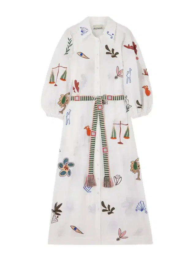 + Lrnce Mina Embroidered Ramie Midi Shirt Dress + Lrnce Mina Embroidered Ramie Midi Shirt Dress