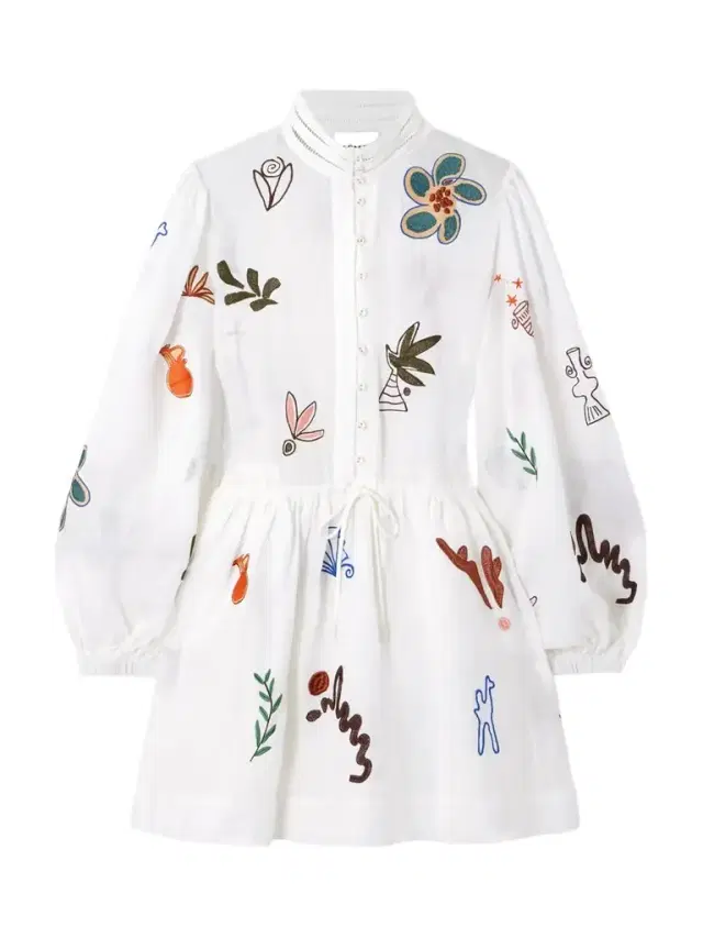 + Lrnce Mina Embroidered Ramie Mini Dress + Lrnce Mina Embroidered Ramie Mini Dress
