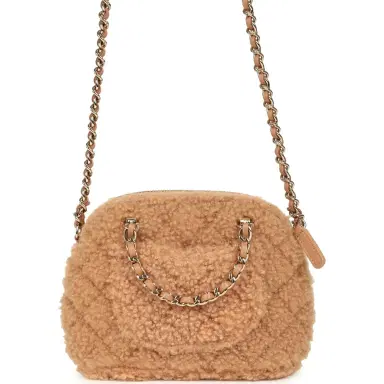 Chanel Chanel Small Coco Crossbody Bag Light Brown Shearling Light Gold Hardware | Thumbnail 4 Chanel Chanel Small Coco Crossbody Bag Light Brown Shearling Light Gold Hardware | Thumbnail 4
