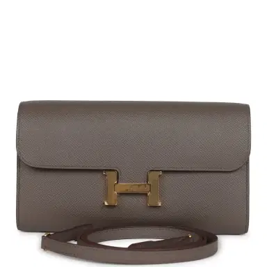 HERMÈS Hermes Constance Wallet To Go Etain Epsom Gold Hardware | Thumbnail 1 HERMÈS Hermes Constance Wallet To Go Etain Epsom Gold Hardware | Thumbnail 1