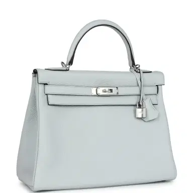 HERMÈS Hermes Kelly Retourne 32 Bleu Pale Clemence Palladium Hardware | Thumbnail 2 HERMÈS Hermes Kelly Retourne 32 Bleu Pale Clemence Palladium Hardware | Thumbnail 2