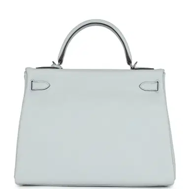 HERMÈS Hermes Kelly Retourne 32 Bleu Pale Clemence Palladium Hardware | Thumbnail 4 HERMÈS Hermes Kelly Retourne 32 Bleu Pale Clemence Palladium Hardware | Thumbnail 4