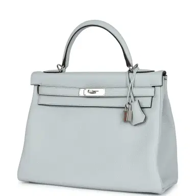 HERMÈS Hermes Kelly Retourne 32 Bleu Pale Clemence Palladium Hardware | Thumbnail 5 HERMÈS Hermes Kelly Retourne 32 Bleu Pale Clemence Palladium Hardware | Thumbnail 5